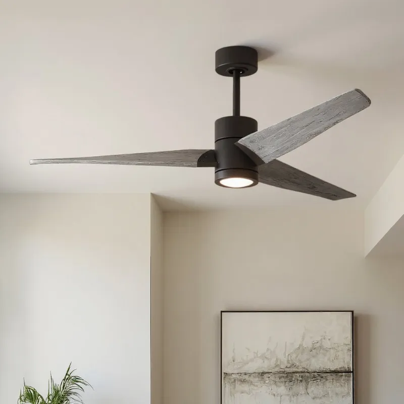 UMC9489 Farmhouse Indoor/Outdoor Ceiling Fan, 12" (Plus Downrod) H x 60" W x 60" D, Textured Bronze Finish, Glimmereach Collection — Urban Ambiance LED Post Top Lights 33.3W 2797K