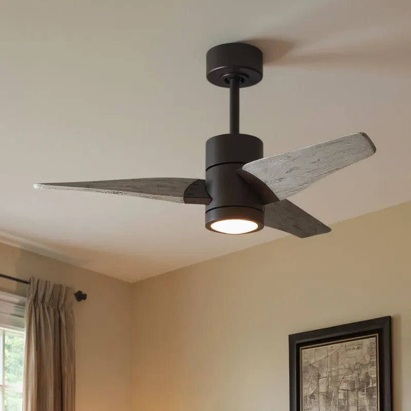 UMC9488 Colonial Indoor/Outdoor Ceiling Fan, 12" (Plus Downrod) H x 42" W x 42" D, Textured Bronze Finish, Glimmereach Collection — Urban Ambiance LED Post Top Lights 23.6W 2797K