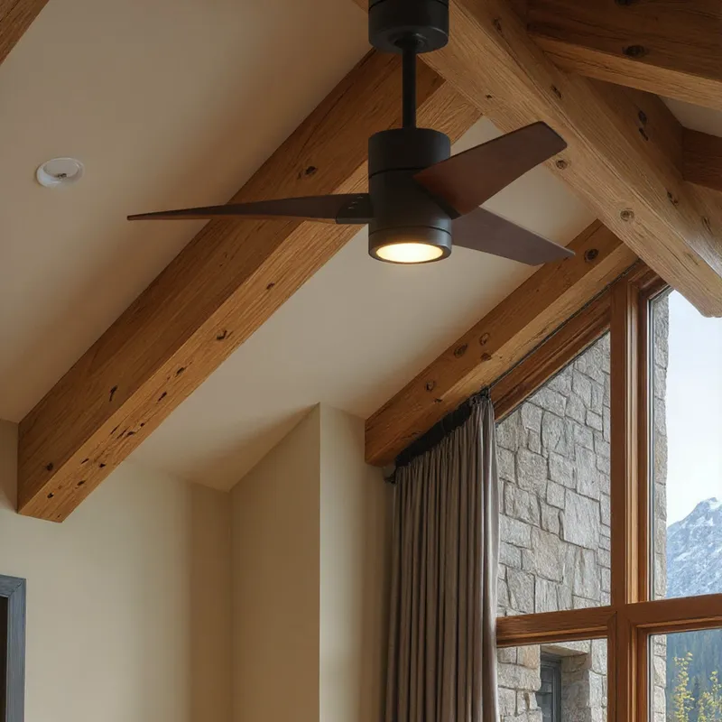 UMC9483 Modern Farmhouse Indoor/Outdoor Ceiling Fan, 12" (Plus Downrod) H x 42" W x 42" D, Matte Black Finish, Glimmereach Collection — Urban Ambiance LED Post Top Lights 23.6W 2797K