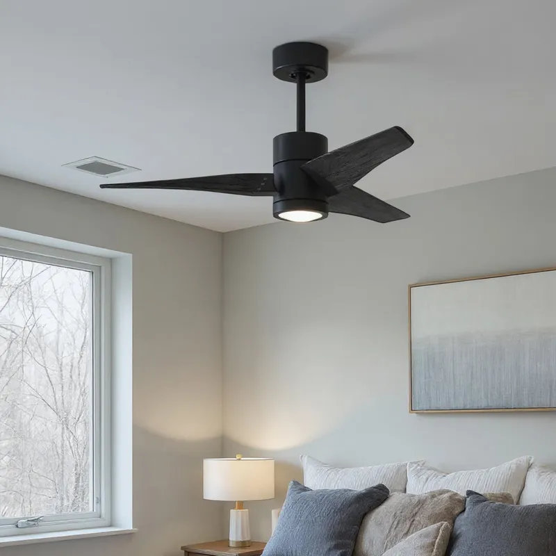 UMC9480 Modern Farmhouse Indoor/Outdoor Ceiling Fan, 12" (Plus Downrod) H x 42" W x 42" D, Matte Black Finish, Glimmereach Collection — Urban Ambiance LED Post Top Lights 23.6W 2797K