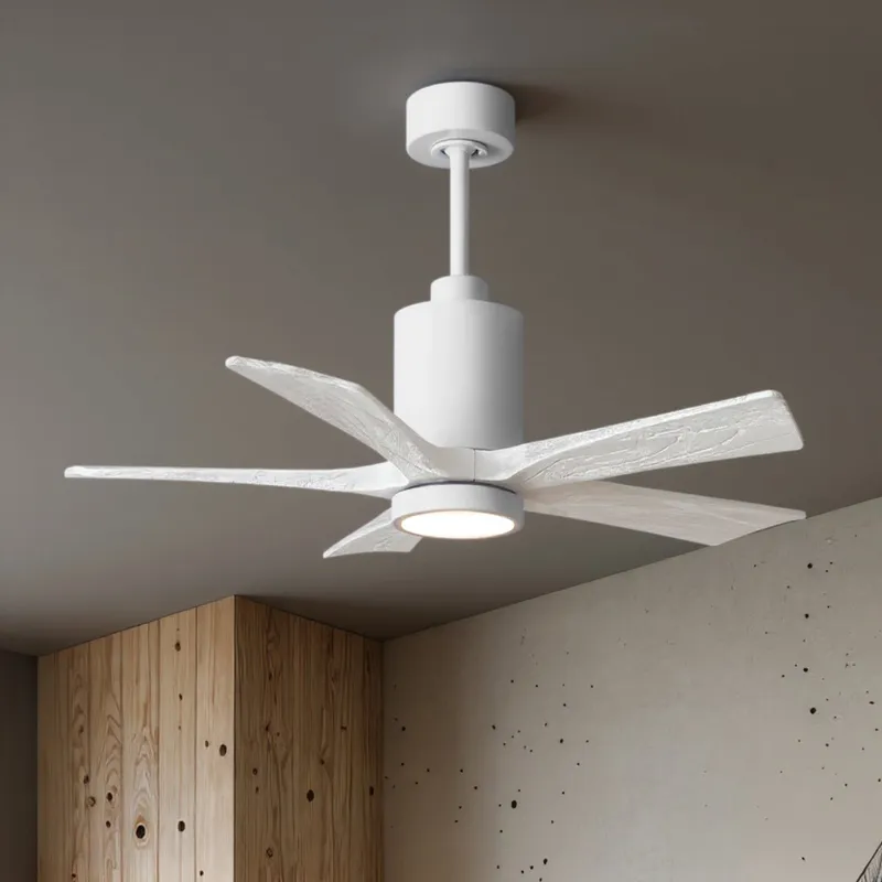 UMC9469 Modern Farmhouse Indoor/Outdoor Ceiling Fan, 14" (Plus Downrod) H x 42" W x 42" D, Gloss White Finish, Thistmere Collection — Urban Ambiance LED Post Top Lights 30.5W 6500K