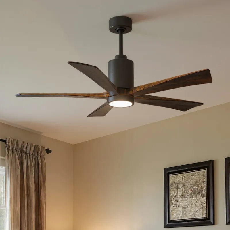 UMC9467 Modern Farmhouse Indoor/Outdoor Ceiling Fan, 14" (Plus Downrod) H x 52" W x 52" D, Textured Bronze Finish, Thistmere Collection — Urban Ambiance LED Post Top Lights 31.8W 6500K