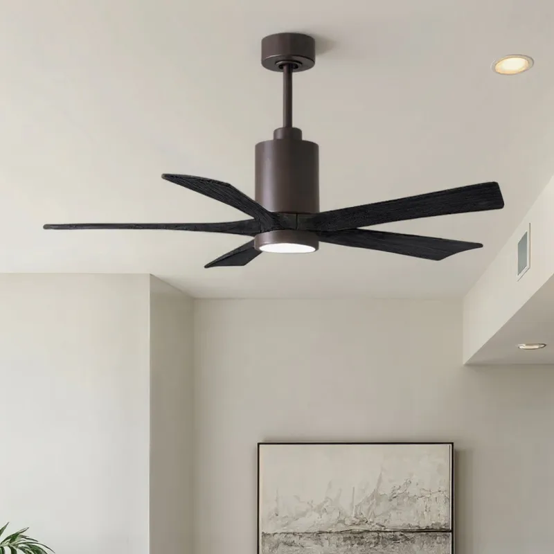 UMC9466 Traditional Indoor/Outdoor Ceiling Fan, 14" (Plus Downrod) H x 52" W x 52" D, Textured Bronze Finish, Thistmere Collection — Urban Ambiance LED Post Top Lights 31.8W 6500K