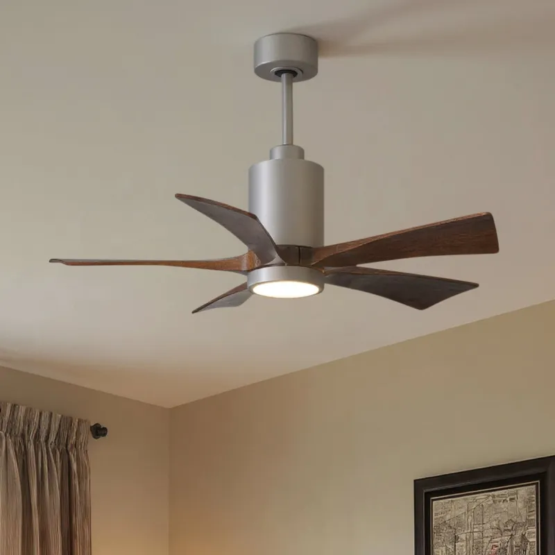 UMC9457 Modern Farmhouse Indoor/Outdoor Ceiling Fan, 14" (Plus Downrod) H x 42" W x 42" D, Brushed Nickel Finish, Thistmere Collection — Urban Ambiance LED Post Top Lights 30.5W 6500K