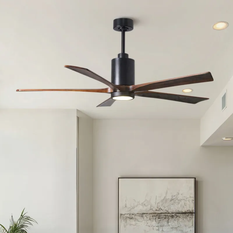 UMC9454 Traditional Indoor/Outdoor Ceiling Fan, 14" (Plus Downrod) H x 60" W x 60" D, Matte Black Finish, Thistmere Collection — Urban Ambiance LED Post Top Lights 31.6W 6500K
