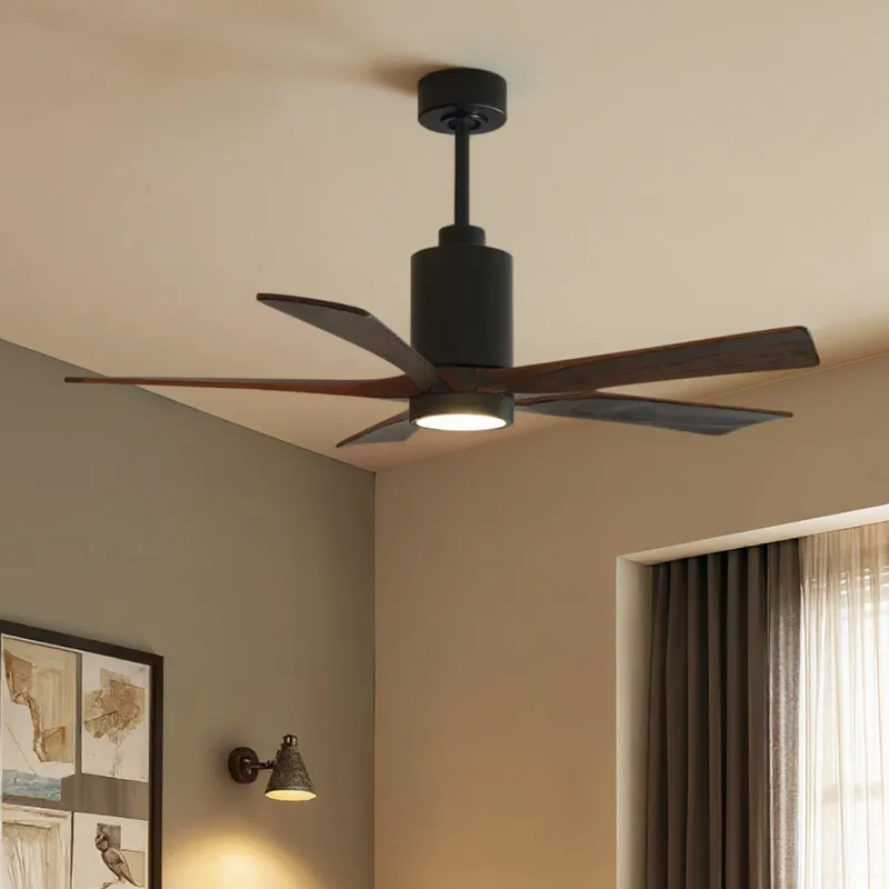 UMC9453 Farmhouse Indoor/Outdoor Ceiling Fan, 14" (Plus Downrod) H x 52" W x 52" D, Matte Black Finish, Thistmere Collection — Urban Ambiance LED Post Top Lights 31.8W 6500K