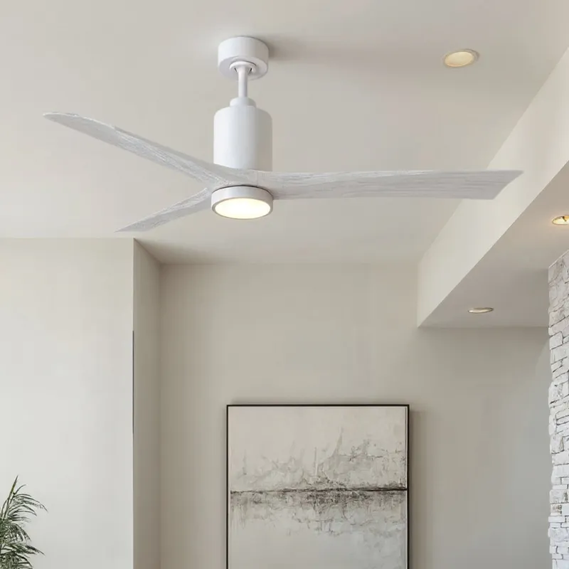 UMC9448 Scandinavian Indoor/Outdoor Ceiling Fan, 14" (Plus Downrod) H x 60" W x 60" D, Gloss White Finish, Thistmere Collection — Urban Ambiance LED Post Top Lights 31.7W 6500K
