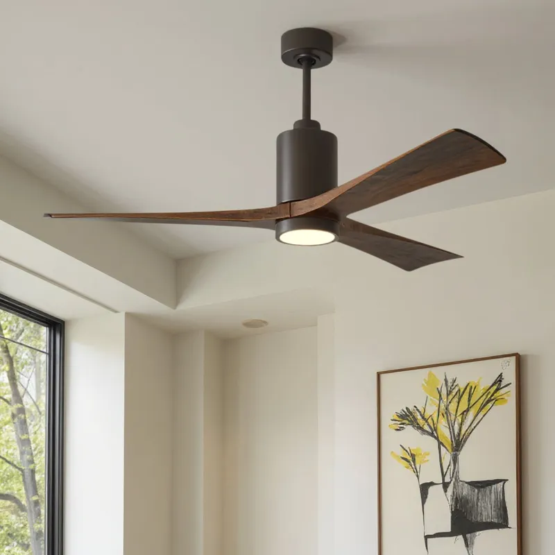 UMC9446 Natural Indoor/Outdoor Ceiling Fan, 14" (Plus Downrod) H x 60" W x 60" D, Textured Bronze Finish, Thistmere Collection — Urban Ambiance LED Post Top Lights 31.7W 6500K