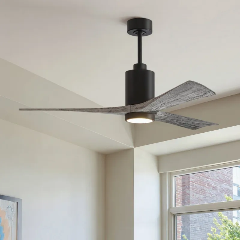 UMC9442 Glam Indoor/Outdoor Ceiling Fan, 14" (Plus Downrod) H x 60" W x 60" D, Matte Black Finish, Thistmere Collection — Urban Ambiance LED Post Top Lights 31.7W 6500K