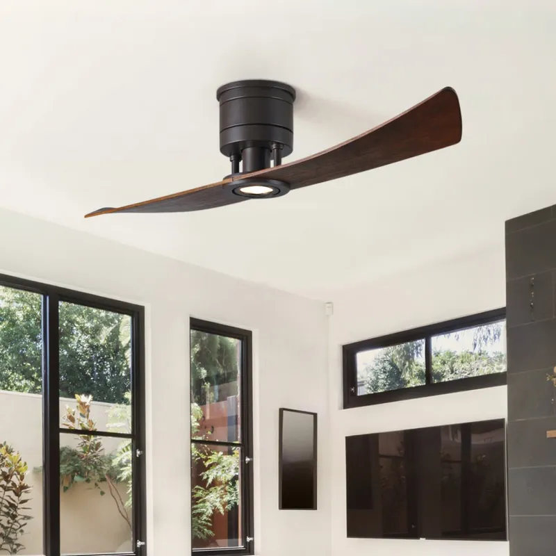 UMC9375 Modern Indoor/Outdoor Ceiling Fan, 12" H x 52" W x 52" D, Textured Bronze Finish, Seavale Collection — Urban Ambiance LED Linear Lights 29.6W 2940K