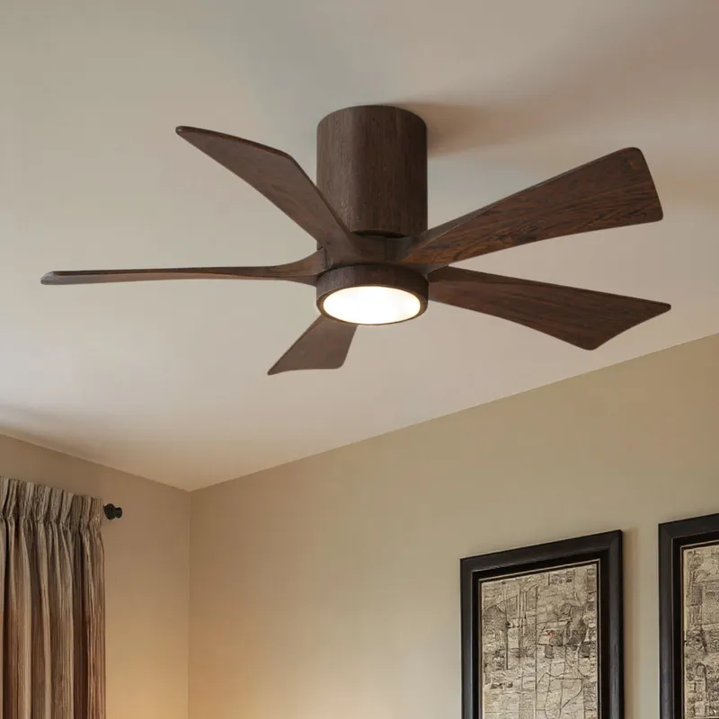 UMC9343 Modern Indoor/Outdoor Ceiling Fan, 12" H x 42" W x 42" D, Walnut Tone Finish, Aerwyn Collection — Urban Ambiance LED Post Top Lights 31.7W 6500K