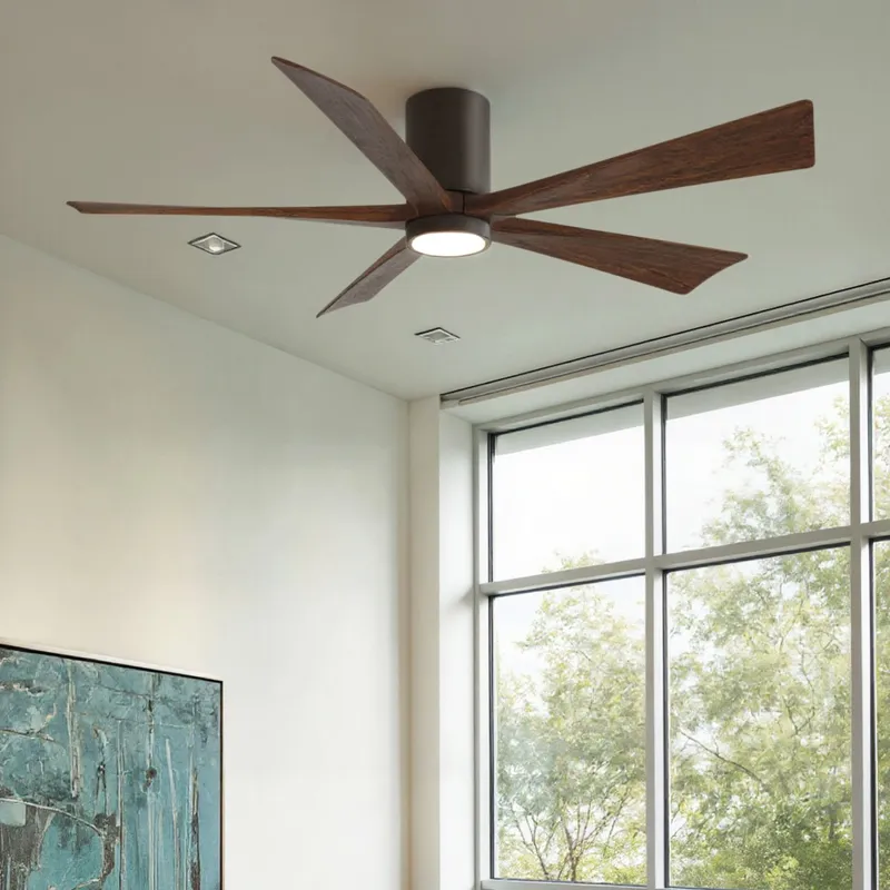 UMC9340 Modern Indoor/Outdoor Ceiling Fan, 12" H x 60" W x 60" D, Textured Bronze Finish, Aerwyn Collection — Urban Ambiance LED Post Top Lights 30.8W 6500K