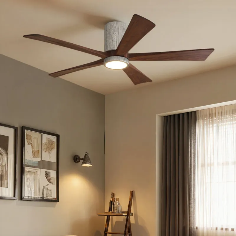 UMC9338 Modern Indoor/Outdoor Ceiling Fan, 12" H x 52" W x 52" D, Barn Wood Tone Finish, Aerwyn Collection — Urban Ambiance LED Post Top Lights 31.1W 6500K