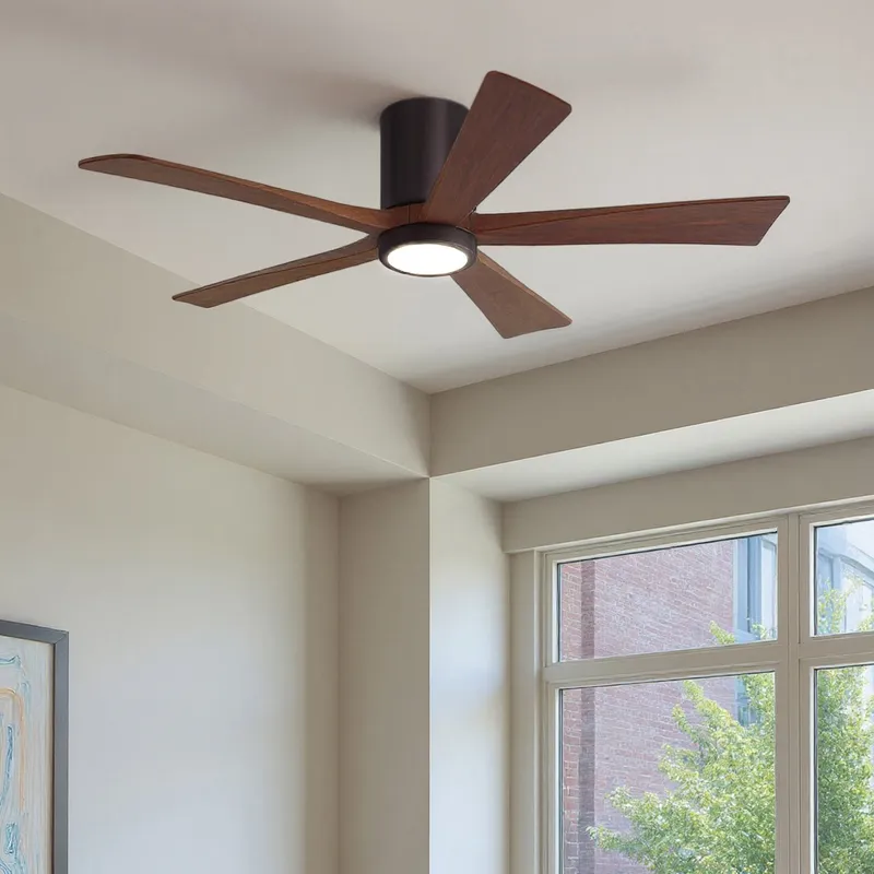 UMC9333 Contemporary Indoor/Outdoor Ceiling Fan, 12" H x 52" W x 52" D, Brushed Bronze Finish, Aerwyn Collection — Urban Ambiance LED Post Top Lights 31.1W 6500K