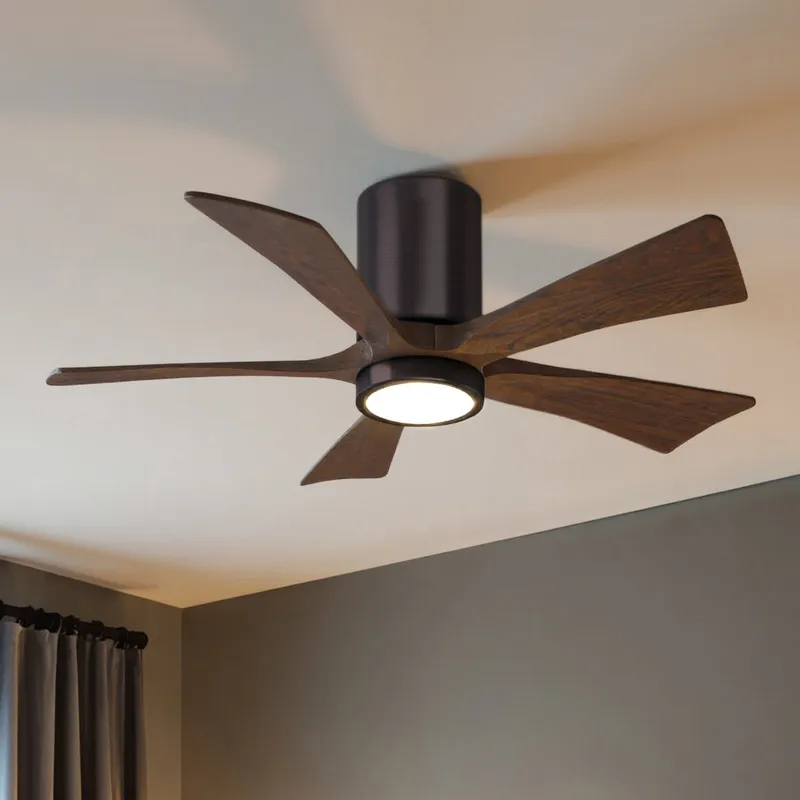 UMC9332 Modern Indoor/Outdoor Ceiling Fan, 12" H x 42" W x 42" D, Brushed Bronze Finish, Aerwyn Collection — Urban Ambiance LED Post Top Lights 31.7W 6500K