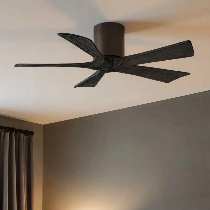UMC9326 Modern Farmhouse Indoor/Outdoor Ceiling Fan, 10" H x 42" W x 42" D, Textured Bronze Finish, Aerwyn Collection — Urban Ambiance LED Lighting Controls 28.3W 