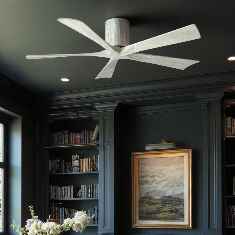 UMC9325 Farmhouse Indoor/Outdoor Ceiling Fan, 10" H x 52" W x 52" D, Barn Wood Tone Finish, Aerwyn Collection — Urban Ambiance LED Lighting Controls 30.5W 