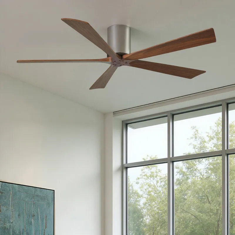 UMC9321 Natural Indoor/Outdoor Ceiling Fan, 10" H x 60" W x 60" D, Brushed Nickel Finish, Aerwyn Collection — Urban Ambiance LED Lighting Controls 31.6W 