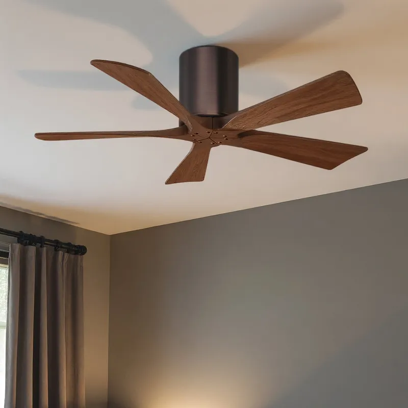 UMC9316 Rustic Indoor/Outdoor Ceiling Fan, 10" H x 42" W x 42" D, Brushed Bronze Finish, Aerwyn Collection — Urban Ambiance LED Lighting Controls 28.3W 