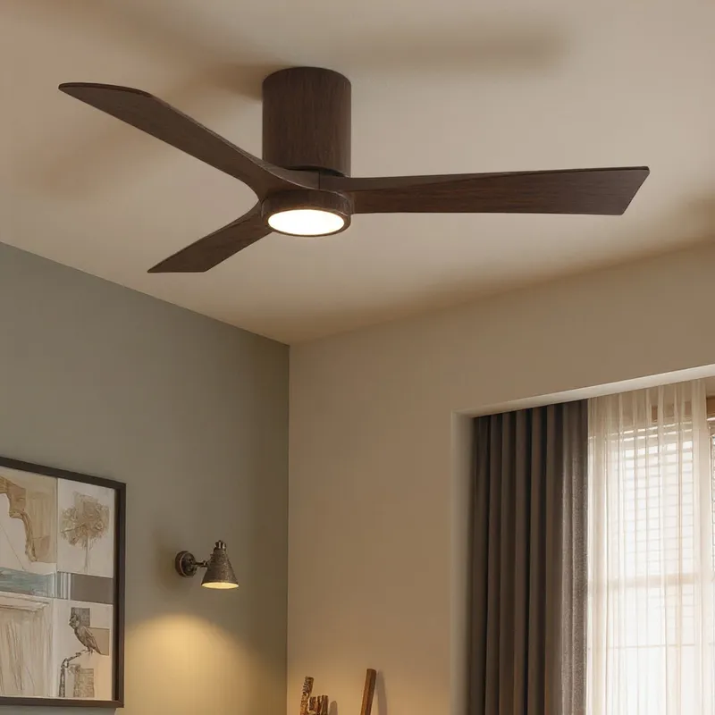 UMC9315 Farmhouse Indoor/Outdoor Ceiling Fan, 12" H x 52" W x 52" D, Walnut Tone Finish, Aerwyn Collection — Urban Ambiance LED Post Top Lights 32.5W 6500K