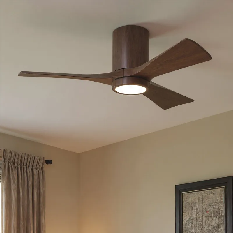 UMC9314 Natural Indoor/Outdoor Ceiling Fan, 12" H x 42" W x 42" D, Walnut Tone Finish, Aerwyn Collection — Urban Ambiance LED Post Top Lights 17.6W 6500K