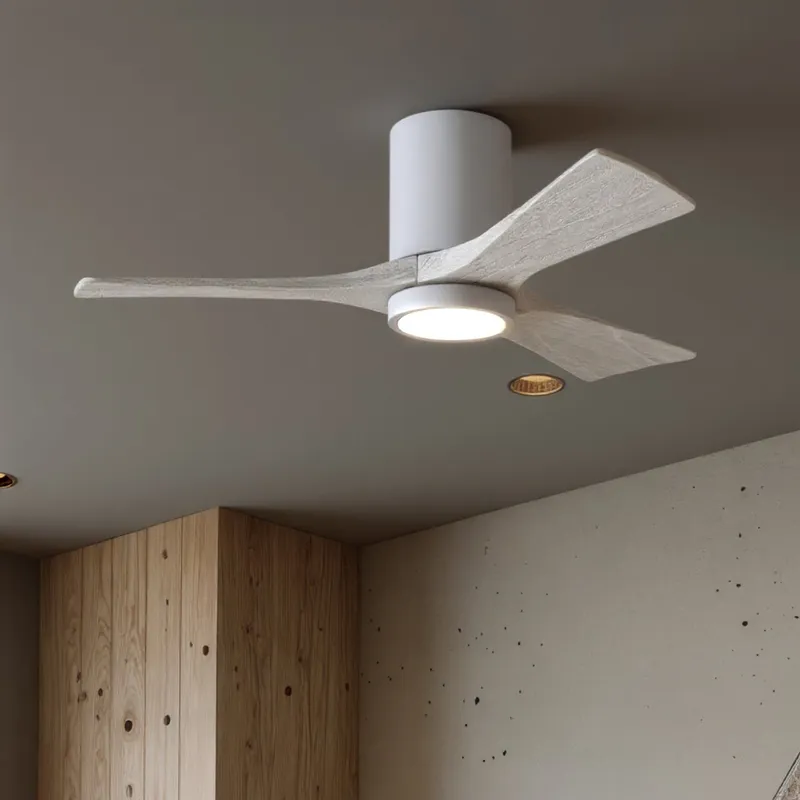UMC9311 Modern Indoor/Outdoor Ceiling Fan, 12" H x 42" W x 42" D, Gloss White Finish, Aerwyn Collection — Urban Ambiance LED Post Top Lights 17.6W 6500K