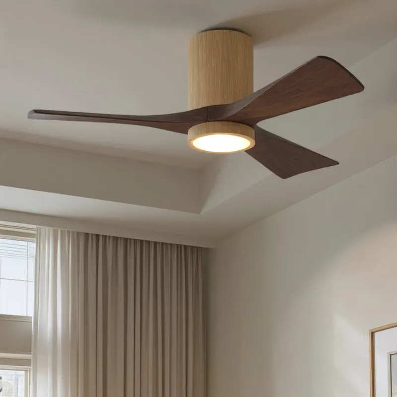 UMC9308 Modern Indoor/Outdoor Ceiling Fan, 12" H x 42" W x 42" D, Light Maple Tone Finish, Aerwyn Collection — Urban Ambiance LED Post Top Lights 17.6W 6500K