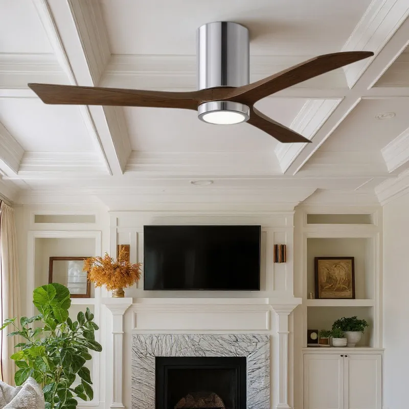 UMC9307 Scandinavian Indoor/Outdoor Ceiling Fan, 12" H x 52" W x 52" D, Polished Chrome Finish, Aerwyn Collection — Urban Ambiance LED Post Top Lights 32.5W 6500K