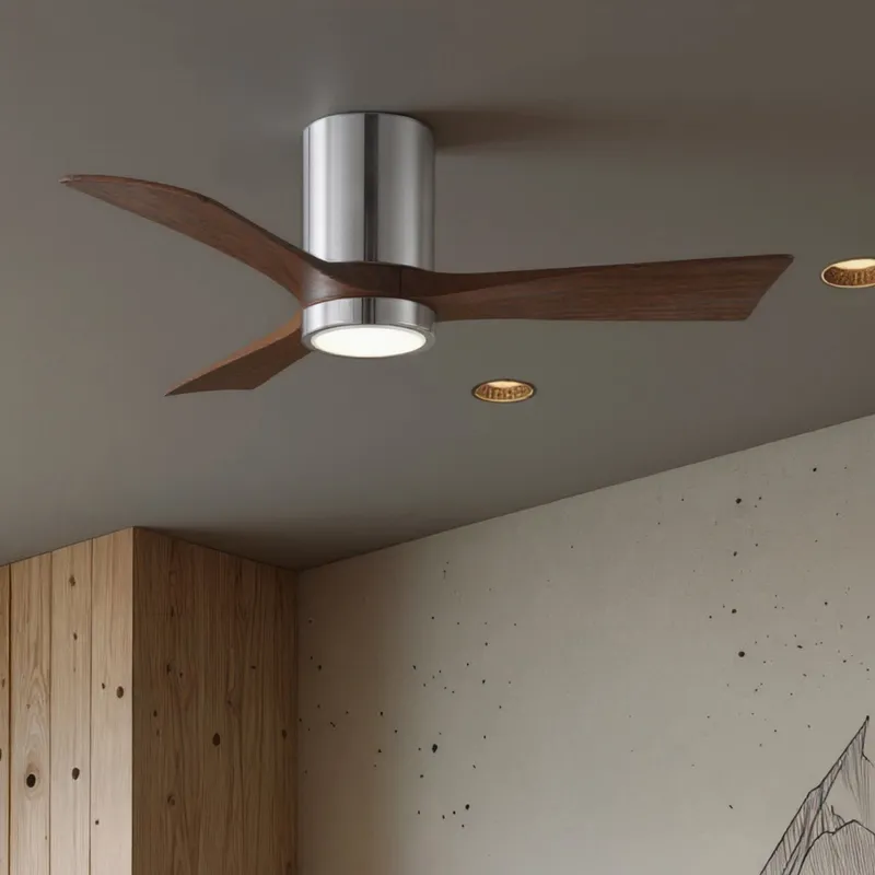 UMC9306 Minimalist Indoor/Outdoor Ceiling Fan, 12" H x 42" W x 42" D, Polished Chrome Finish, Aerwyn Collection — Urban Ambiance LED Post Top Lights 17.6W 6500K