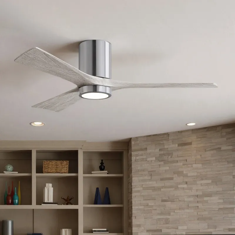 UMC9305 Modern Indoor/Outdoor Ceiling Fan, 12" H x 52" W x 52" D, Polished Chrome Finish, Aerwyn Collection — Urban Ambiance LED Post Top Lights 32.5W 6500K