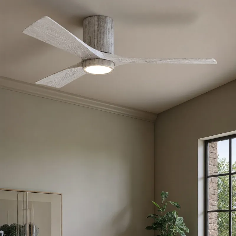 UMC9302 Glam Indoor/Outdoor Ceiling Fan, 12" H x 52" W x 52" D, Barn Wood Tone Finish, Aerwyn Collection — Urban Ambiance LED Post Top Lights 32.5W 6500K