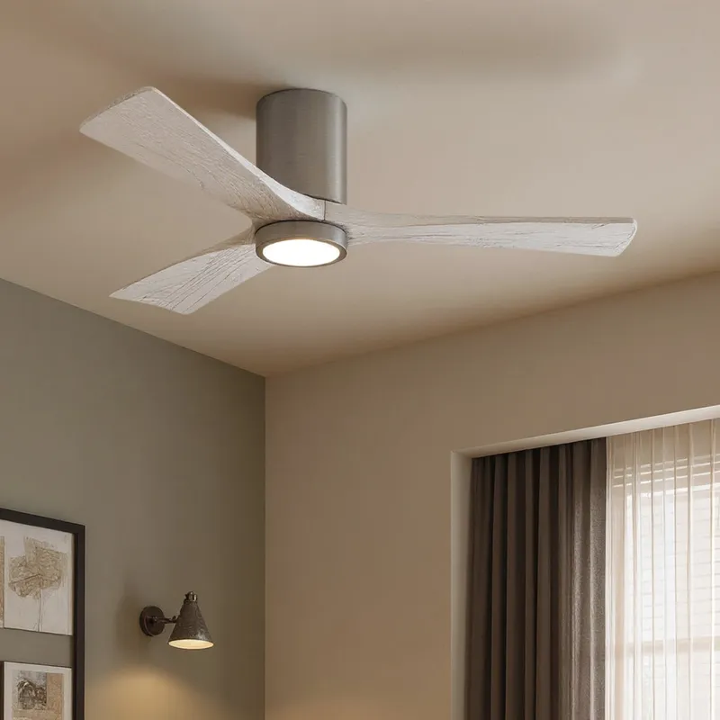 UMC9291 Modern Indoor/Outdoor Ceiling Fan, 12" H x 52" W x 52" D, Brushed Pewter Finish, Aerwyn Collection — Urban Ambiance LED Post Top Lights 32.5W 6500K
