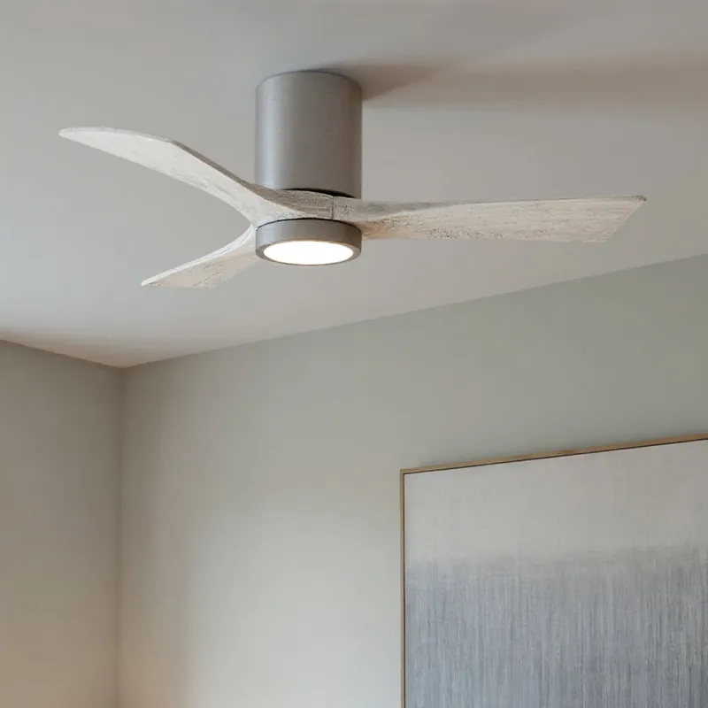 UMC9290 Minimalist Indoor/Outdoor Ceiling Fan, 12" H x 42" W x 42" D, Brushed Pewter Finish, Aerwyn Collection — Urban Ambiance LED Post Top Lights 17.6W 2700K