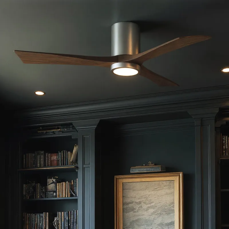 UMC9288 Modern Indoor/Outdoor Ceiling Fan, 12" H x 52" W x 52" D, Brushed Nickel Finish, Aerwyn Collection — Urban Ambiance LED Post Top Lights 32.5W 6500K