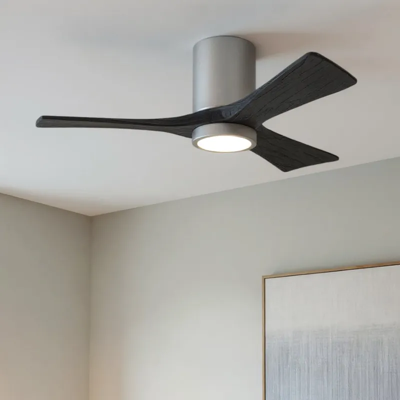UMC9285 Contemporary Indoor/Outdoor Ceiling Fan, 12" H x 42" W x 42" D, Brushed Nickel Finish, Aerwyn Collection — Urban Ambiance LED Post Top Lights 17.6W 6500K