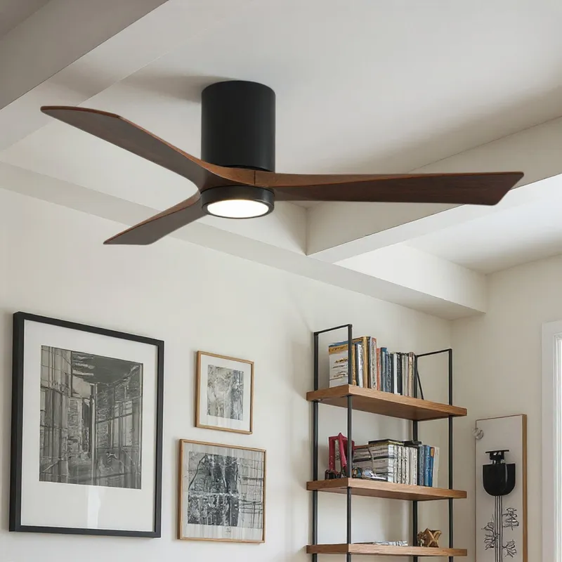 UMC9284 Modern Indoor/Outdoor Ceiling Fan, 12" H x 52" W x 52" D, Matte Black Finish, Aerwyn Collection — Urban Ambiance LED Post Top Lights 32.5W 2700K