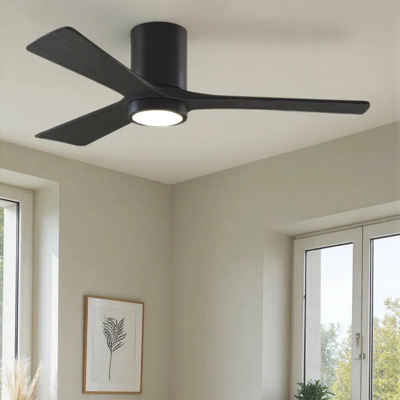 UMC9283 Modern Farmhouse Indoor/Outdoor Ceiling Fan, 12" H x 52" W x 52" D, Matte Black Finish, Aerwyn Collection — Urban Ambiance LED Post Top Lights 32.5W 6500K