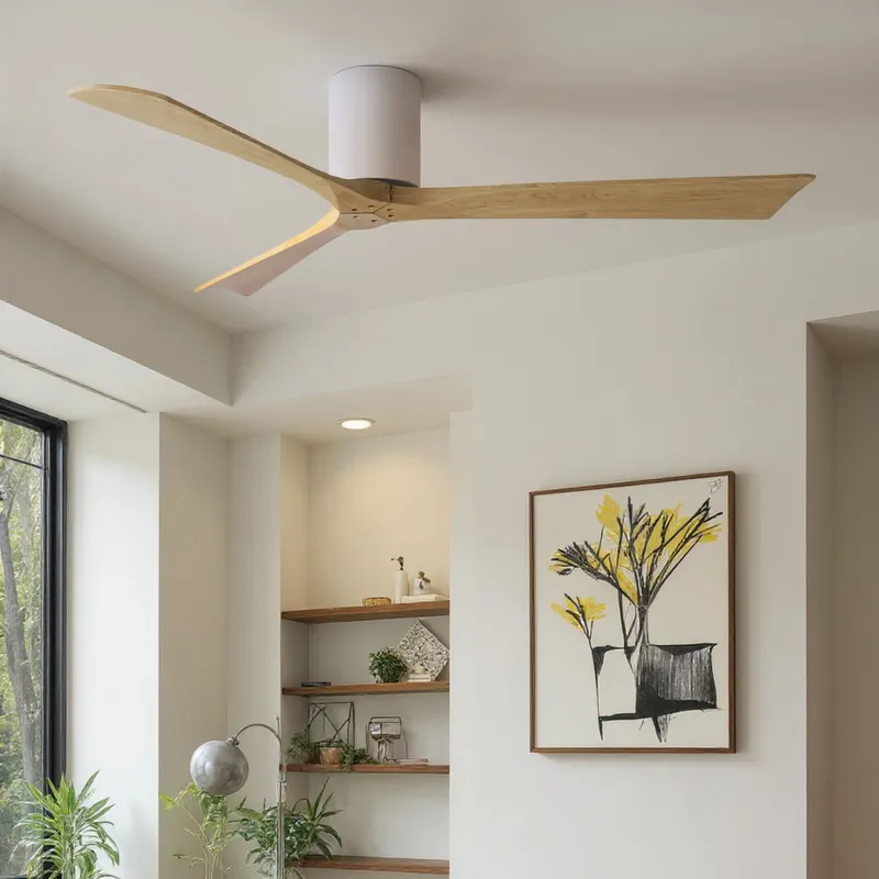 UMC9278 Scandinavian Indoor/Outdoor Ceiling Fan, 10" H x 60" W x 60" D, Gloss White Finish, Aerwyn Collection — Urban Ambiance LED Lighting Controls 30.5W 