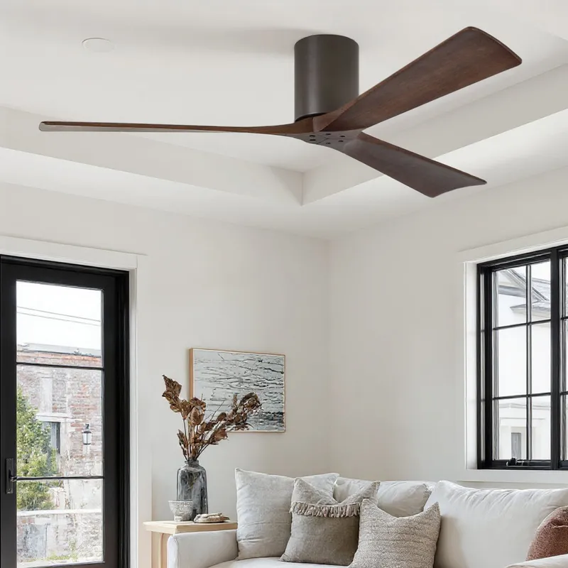 UMC9275 Modern Farmhouse Indoor/Outdoor Ceiling Fan, 10" H x 60" W x 60" D, Textured Bronze Finish, Aerwyn Collection — Urban Ambiance LED Lighting Controls 30.5W 