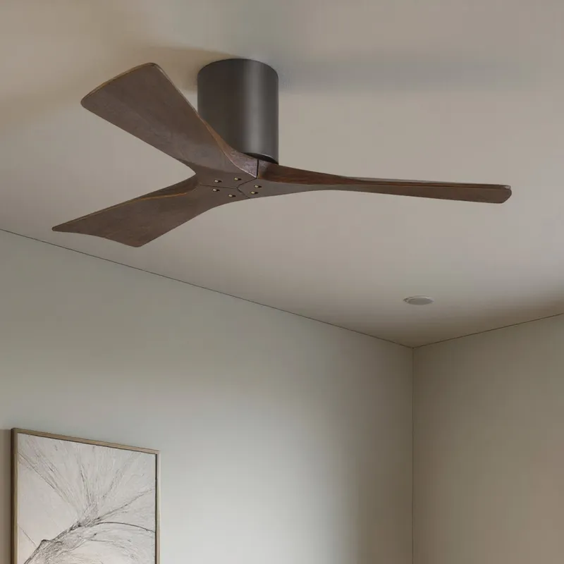 UMC9273 Modern Farmhouse Indoor/Outdoor Ceiling Fan, 10" H x 42" W x 42" D, Textured Bronze Finish, Aerwyn Collection — Urban Ambiance LED Lighting Controls 28.4W 