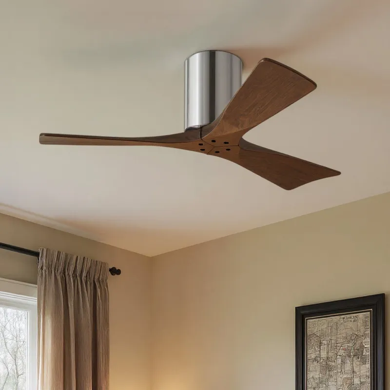 UMC9269 Natural Indoor/Outdoor Ceiling Fan, 10" H x 42" W x 42" D, Polished Chrome Finish, Aerwyn Collection — Urban Ambiance LED Lighting Controls 28.4W 