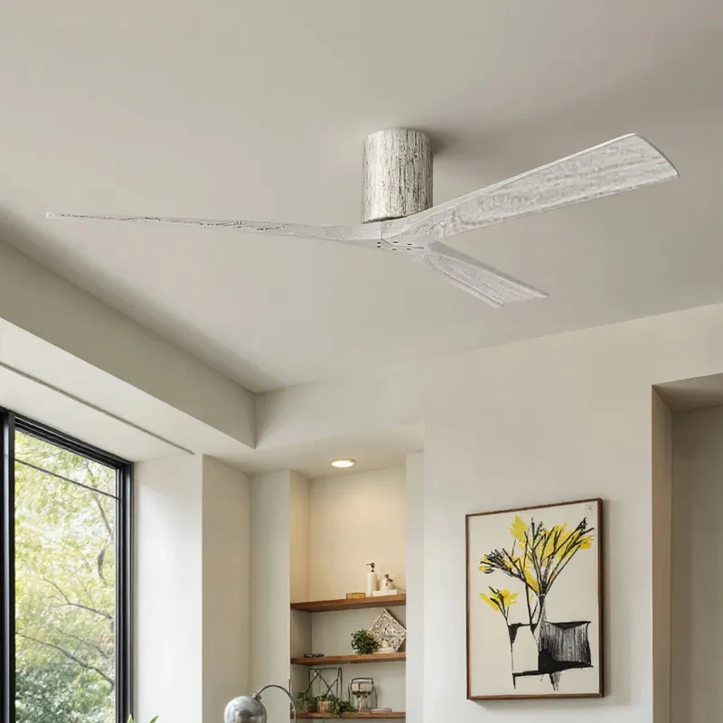 UMC9264 Scandinavian Indoor/Outdoor Ceiling Fan, 10" H x 72" W x 72" D, Barn Wood Tone Finish, Aerwyn Collection — Urban Ambiance LED Lighting Controls 30.5W 