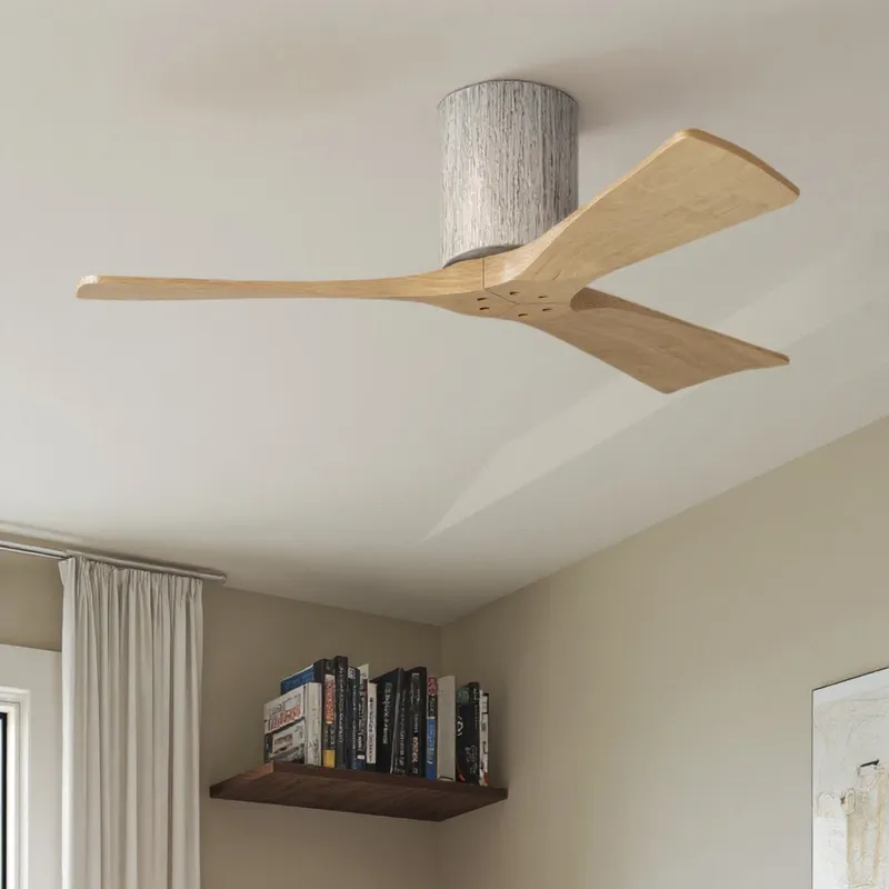 UMC9260 Modern Indoor/Outdoor Ceiling Fan, 10" H x 42" W x 42" D, Barn Wood Tone Finish, Aerwyn Collection — Urban Ambiance LED Lighting Controls 28.4W 