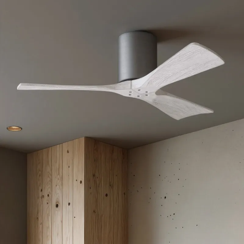 UMC9247 Modern Indoor/Outdoor Ceiling Fan, 10" H x 42" W x 42" D, Brushed Pewter Finish, Aerwyn Collection — Urban Ambiance LED Lighting Controls 28.4W 