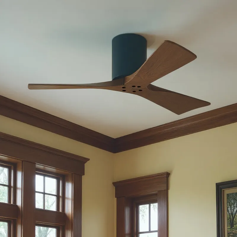 UMC9234 Modern Indoor/Outdoor Ceiling Fan, 10" H x 42" W x 42" D, Matte Black Finish, Aerwyn Collection — Urban Ambiance LED Lighting Controls 28.4W 