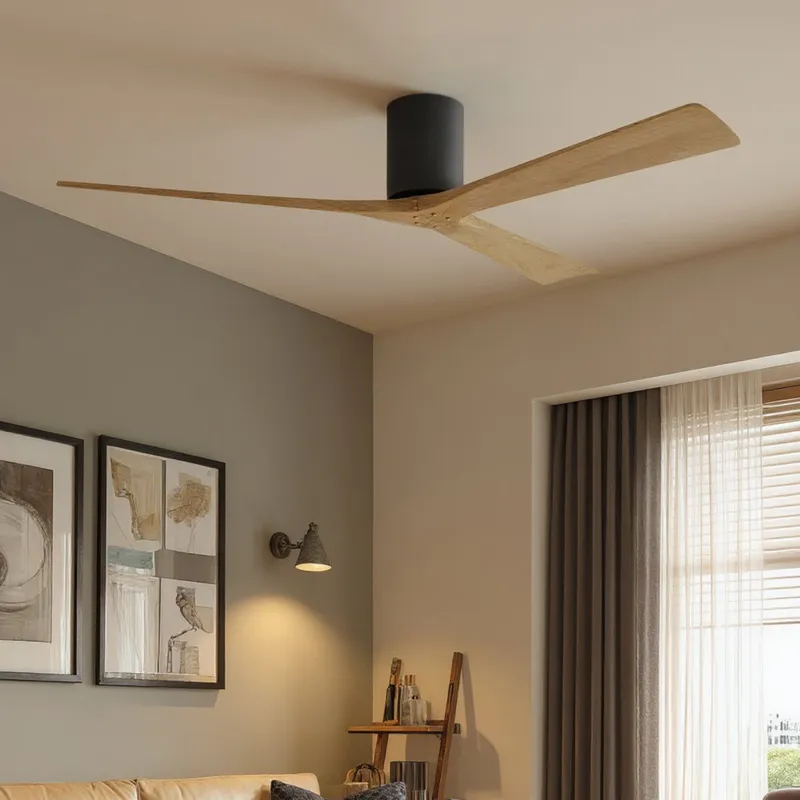 UMC9232 Contemporary Indoor/Outdoor Ceiling Fan, 10" H x 72" W x 72" D, Matte Black Finish, Aerwyn Collection — Urban Ambiance LED Lighting Controls 30.5W 