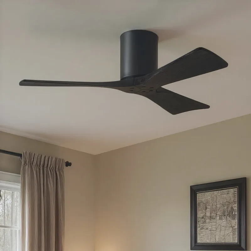 UMC9225 Contemporary Indoor/Outdoor Ceiling Fan, 10" H x 42" W x 42" D, Matte Black Finish, Aerwyn Collection — Urban Ambiance LED Lighting Controls 28.4W 