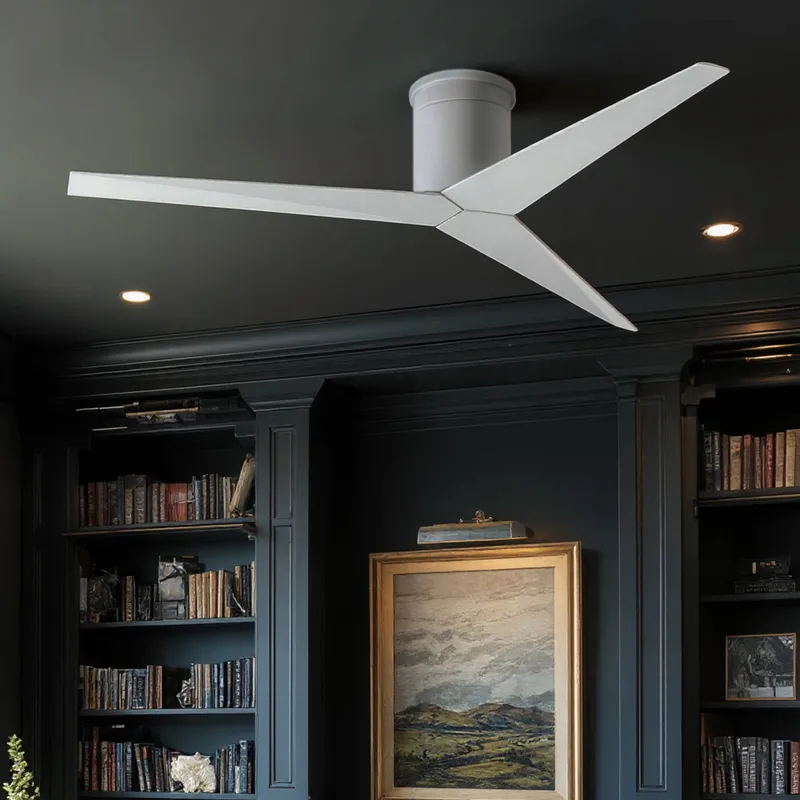 UMC9195 Contemporary Indoor/Outdoor Ceiling Fan, 10" H x 56" W x 56" D, Gloss White Finish, Briswynne Collection — Urban Ambiance LED Lighting Controls 33.5W 