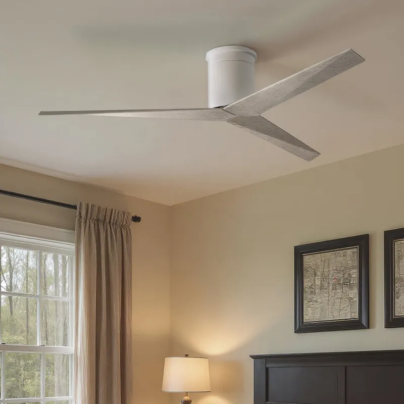 UMC9194 Modern Indoor/Outdoor Ceiling Fan, 10" H x 56" W x 56" D, Gloss White Finish, Briswynne Collection — Urban Ambiance LED Lighting Controls 33.5W 