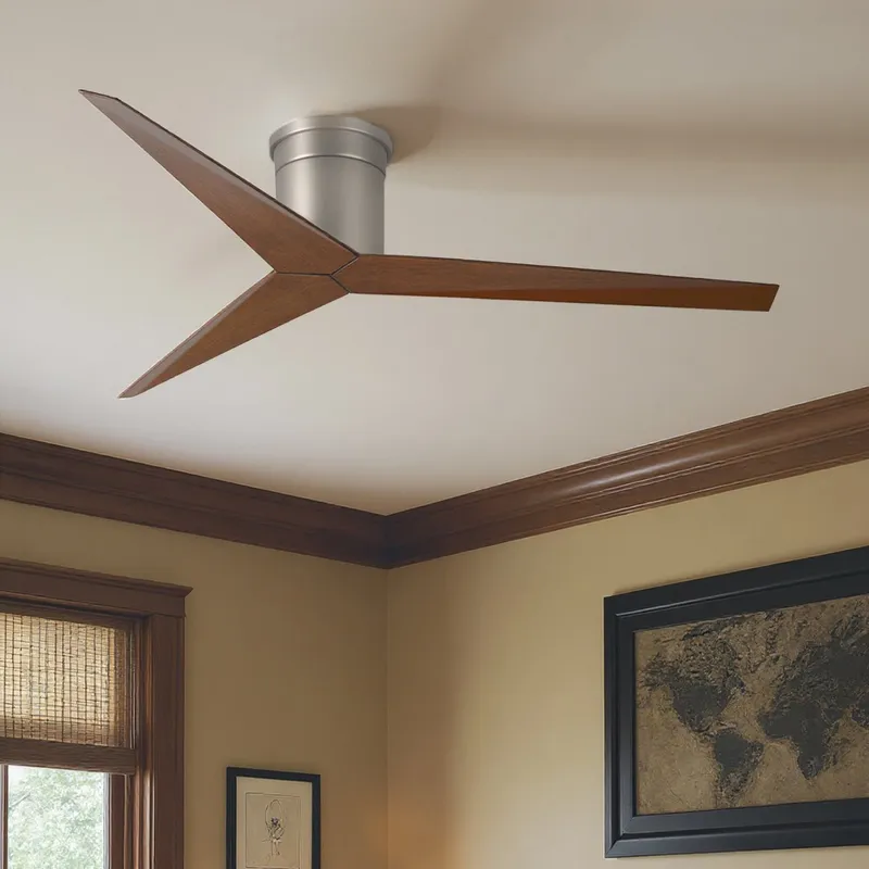 UMC9193 Scandinavian Indoor/Outdoor Ceiling Fan, 10" H x 56" W x 56" D, Brushed Nickel Finish, Briswynne Collection — Urban Ambiance LED Lighting Controls 33.5W 
